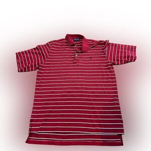 Polo Golf Ralph Lauren Red and White Striped Polo Shirt